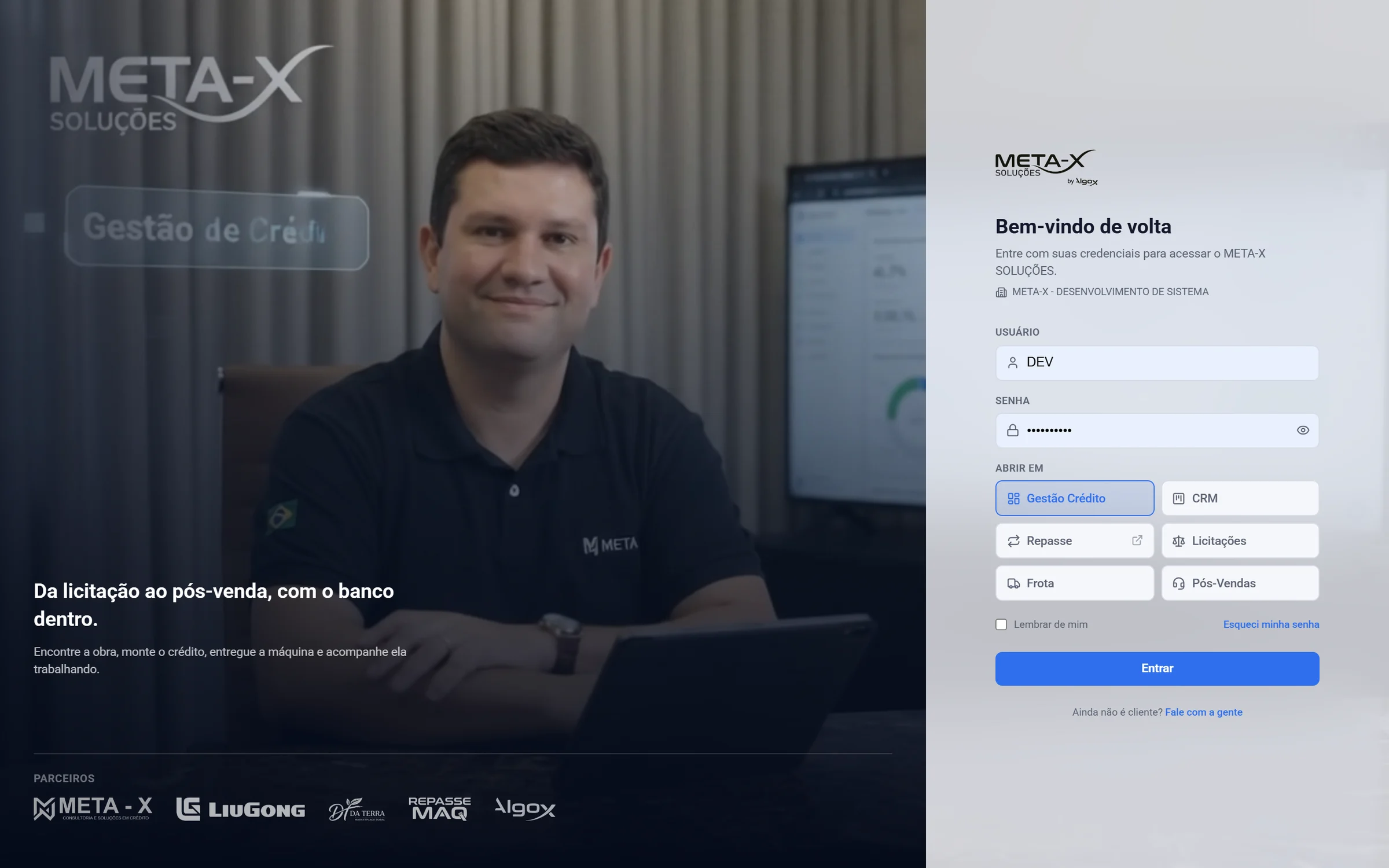 Meta-X ONE — Sistema de gestão de crédito